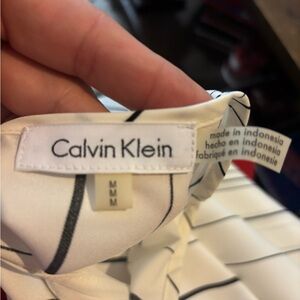 Calvin Klein White and Black Striped Shirt